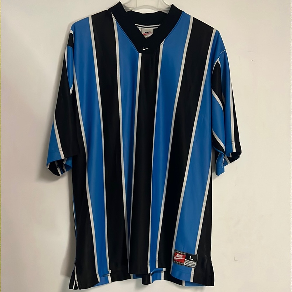 Nike Black and Blue Striped Men's Jersey